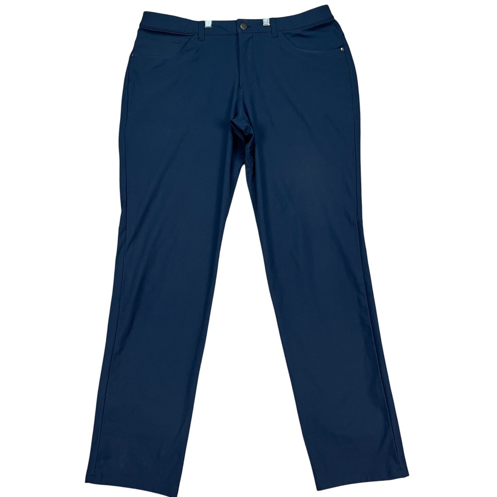Lululemon Pants Men 36x33 Navy Blue Classic 5-Pocket Stretch Flat Front EUC